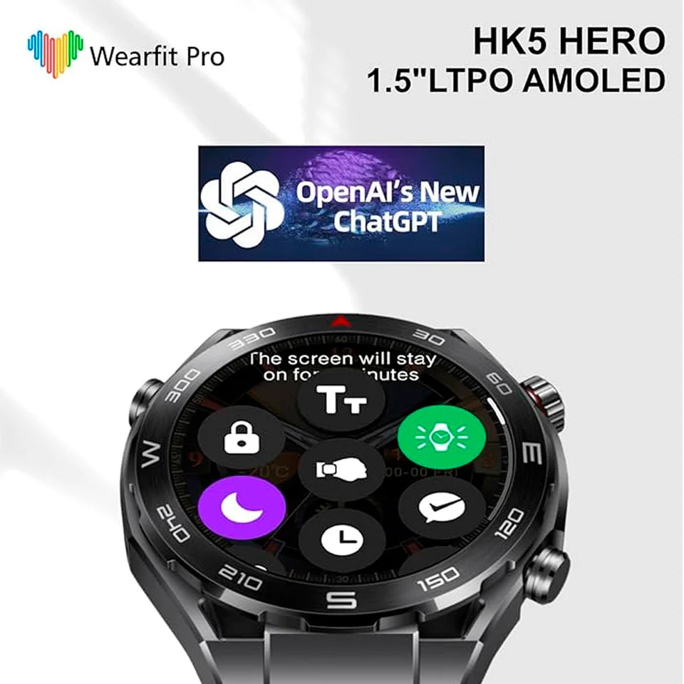 Smartwatch HK5 Hero GPS Chat GPT con doble correa